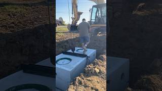 Setting the septic tank orschellexcavating septicsystem excavation [upl. by Varini820]