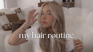 My hair routine my favorite hair care products amp how I style it ft Dyson Airwrap Blowout tutorial [upl. by Eceryt]