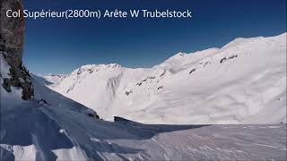 ski de randonnée Col Supérieur2800m Arête W Trubelstock depuis Cordona Valais Suisse 13022021 [upl. by Kleeman]