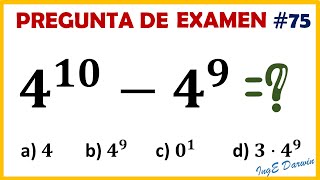 Examen de matemática usando factorización y propiedades de la potencia  PE 75 [upl. by Mihar]