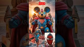 Superheroes but giant mouse robot destroyer sand Sculpture 💥shorts spiderman avenger marvel dc [upl. by Godliman]