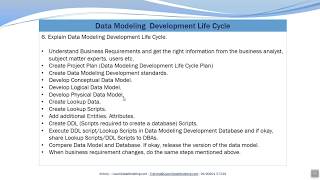 Data Modeling Development Life Cycle  Data Modeling Interview Question Answers [upl. by Felise]