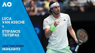 Luca Van Assche v Stefanos Tsitsipas Highlights  Australian Open 2024 Third Round [upl. by Tabby]