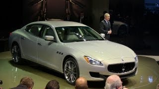 Watch the 2014 Maserati Quattroporte Debut at the Detroit Auto Show [upl. by Fredkin]