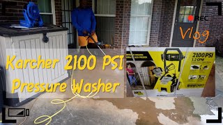 First time using my Karcher 2100 psi electric pressure washer Taking back my patio vlog wedalife [upl. by Nirtiak]