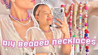 DIY TRENDY BEADED NECKLACES  PHONE CHARM [upl. by Lodge332]