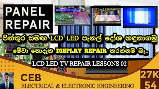 LCD LED TV Display Repair Lessons Sinhala 2  All Led tv panel common problem with Photo [upl. by Palocz]