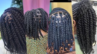 Natural hair loose braid hairstyle  Trending beautiful kinki braids style [upl. by Limaj]