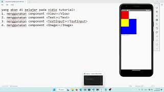 react native menggunakan komponen view text textinput dan image [upl. by Ketti]