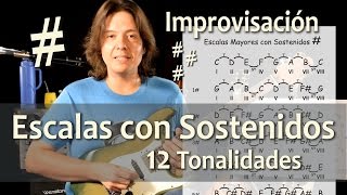 12 Tonalidades 1ra parte de 3 Escalas Mayores con  sostenidos  Teoría en Guitarra [upl. by Everara48]