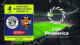 SPORTING SAN JOSE vs PUNTARENAS FC en vivo  COSTA RICA  Promerica  Jornada 13 [upl. by Esilanna]