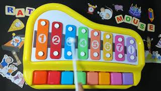 How to play Hickory Dickory Dock song piano Xylophone tutorial easy with notes keys and numbers [upl. by Zilada]