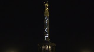 Lasershow Siegessäule Berlin leuchtet 2018 [upl. by Onitsoga39]