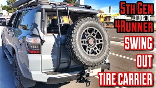 Swing Out Rear Tire Carrier on 4Runner TRD Pro 【44】 [upl. by Daffy236]