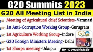 G20 Summit 2023  G20 Summit India  G20 शिखर सम्मेलन 2023  Summit 2023 Current Affairs [upl. by Latashia]