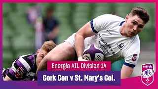 Cork Con v St Marys Col  EnergiaAIL Highlights Mens Div 1A Rd 7 [upl. by Shih]