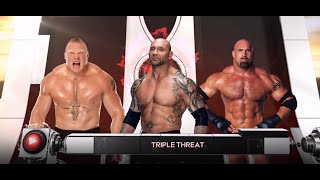 WWE 2K24 Brock vs Batista vs Goldberg Viewer Requested [upl. by Portland]