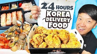 24 HOURS Eating ONLY Korean DELIVERY FOOD in Seoul South Korea [upl. by Theone]