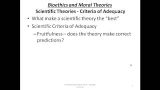 Bioethics 040404 Criteria of Adequacy for Scientific Theories [upl. by Elreath]