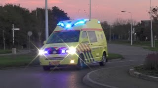 PRIMEUR amp PIEPENDE BANDEN 2x A1 Silverline Ambulance 02 137 Sneek naar verschillende meldingen [upl. by Nilhtac]