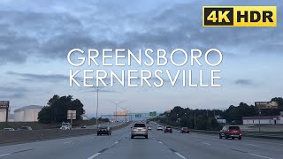 Greensboro to Kernersville North Carolina USA  Driving Tour  4K HDR [upl. by Christel798]