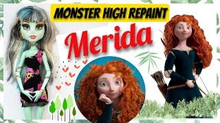 MAKING PRINCESS MERIDA DOLL  DISNEY BRAVE MONSTER HIGH REPAINT by Poppen Atelier [upl. by Sankaran]