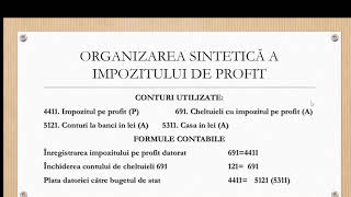 CONTABILITATEA IMPOZITULUI PE PROFIT [upl. by Parsaye252]