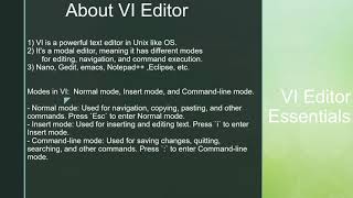 Vi Editor Essential Commands Part 1 [upl. by Inalaek]