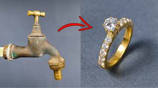 THE FASTEST Way to Upcycle Scrap Faucet into a Unique Ring [upl. by Benedick]