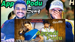 Gilli Tamil Movie  Appadi Podu Song Reaction Vijay  Trisha  Vidyasagar  Reaction Huduguru [upl. by Claribel]