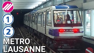 4K 🇨🇭 Lausanne Metro  All The Lines  🇨🇭 Métro de Lausanne  Toutes Les Lignes 2023 [upl. by Ahern]