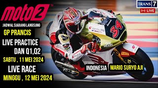 JADWAL SIARAN LANGSUNG RACE MOTO 2 PRANCIS SERI 5 LIVE TRANS 7 [upl. by Marie]