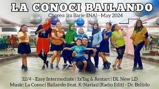 La Conoci Bailando Line Dance  Easy Intermediate  irabarie0289 INA [upl. by Salem]