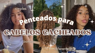 Penteados para Cabelos Cacheados  Dicas de penteados fáceis e bonitos  tutoriais cabelocacheado [upl. by Sanez]