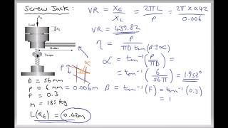 Calculating Screw Jack Efficiency and Required Lifting Force [upl. by Germana]