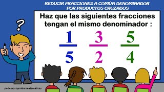 Reducir fracciones a común denominador por el método de productos cruzados [upl. by Meggie]