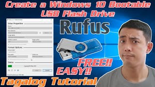 Create a Bootable Windows 10 Installation Media using Rufus  USB Tagalog Tutorial [upl. by Suirauqram]