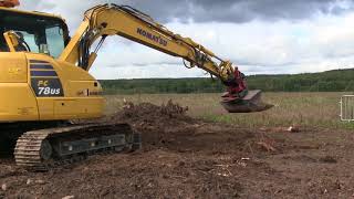 PC78us Komatsu PC138 us with Rototilt R4 at Work [upl. by Ecnatsnoc]