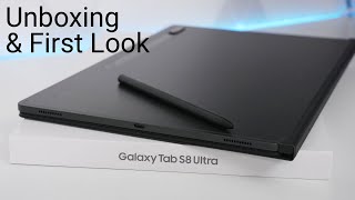 Samsung Galaxy Tab S8 Ultra Unboxing and First Look [upl. by Tsuda]