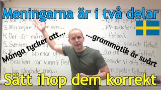 Sätt ihop meningarna korrekt övning SFI [upl. by Perry]