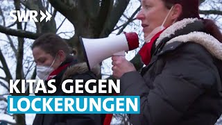 Demonstration für mehr Sicherheit in Kitas  SWR Aktuell [upl. by Aitel]