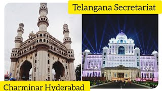 Places To Visit In Hyderabad  Telangana State Secretariat New  Charminar 4k Walking Tour [upl. by Aikemal]