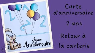 Carte danniversaire  2 ans déjà  Copics et tampons My Favorite Things [upl. by Buck]