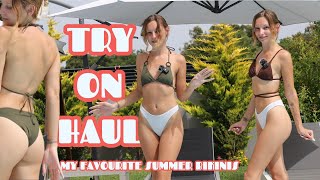 4K Summer Bikinis Try On Haul 🌸  Outdoor at the Pool [upl. by Aleras]