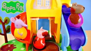 Peppa Pig Wind amp Wobble Playhouse Play Doh Muddy Puddles Weebles Toy Playset [upl. by Mattheus]