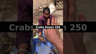 Crabs Dozen 250 ఎంట్రకాయలు పీతలు డజన్ 250 Ramnagar Fish Market peethalu crabs viral seafood [upl. by Halli]