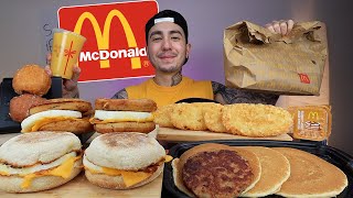 MUKBANG EATING Mcdonalds New Spicy Habanero Egg McMuffins McGriddles Hashbrowns Donuts [upl. by Eciram]