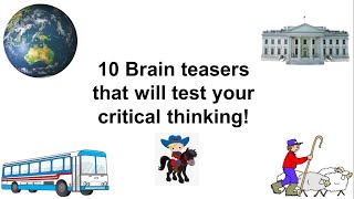 10 brain teasers that will test your critical thinking [upl. by Mudenihc]