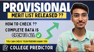 MHT CET 2024  Provisional MERIT Rank Released 😱 COLLEGE Predictor  Rank Vs College  CAP ROUND [upl. by Nodal]