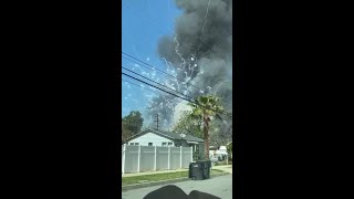 VIDEO Explosion set off by fireworks in California [upl. by Nairda]